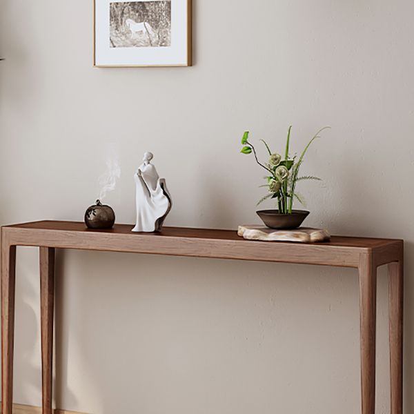 Modern Rectangular Console Table Wooden Console Sofa Table in Natural/Brown