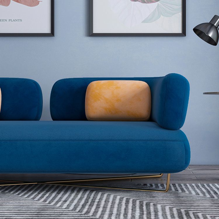 Scandinavian Solid Color Velvet Sofa 31.49" Wide Tuxedo Arm Sofa