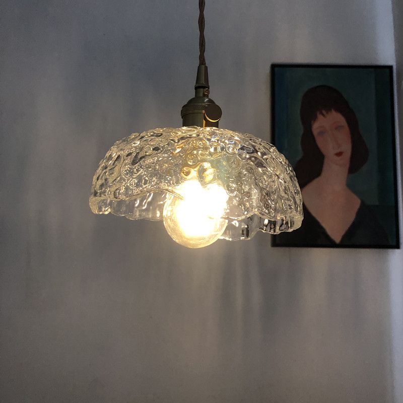 1-Licht-Anhänger Leicht antik schattiert klare, hämmerte Glashängeleuchte für Esszimmer