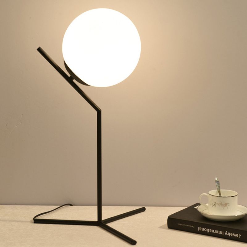 Lampada da comodino globale contemporaneo vetro latte 1 lettura della testa di lettura luce in nero/oro