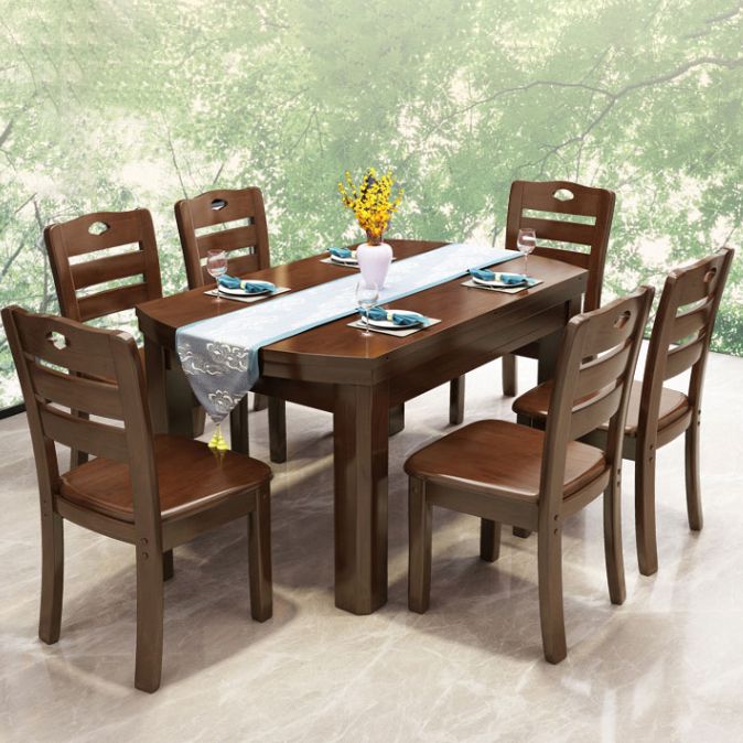 Drop-Leaf Dining Table Contemporary 4 Legs Dining Room Table