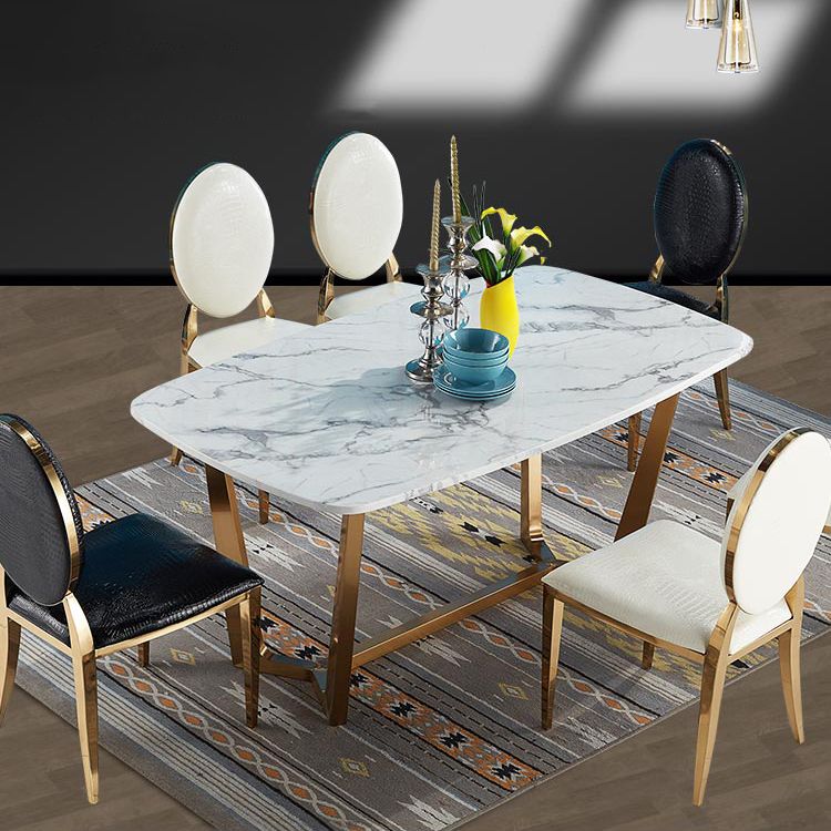 Glam 1/4/5/6/7 Pieces Dining Set Marble Dining Table Set for Dining Areas