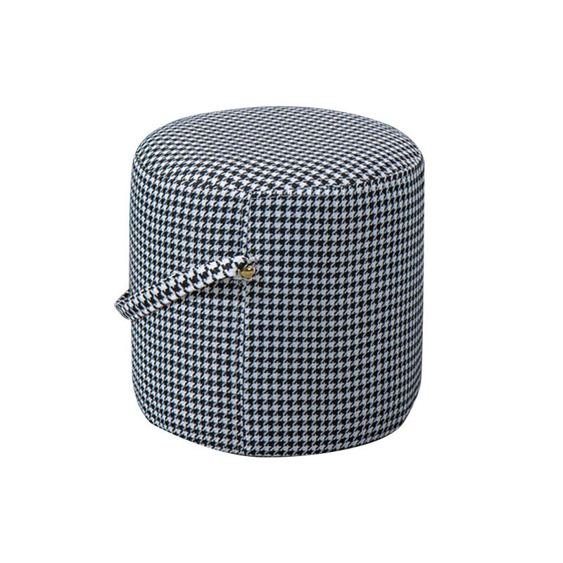 Modern Orange Pouf Round Scratch Resistant Pouf for Living Room