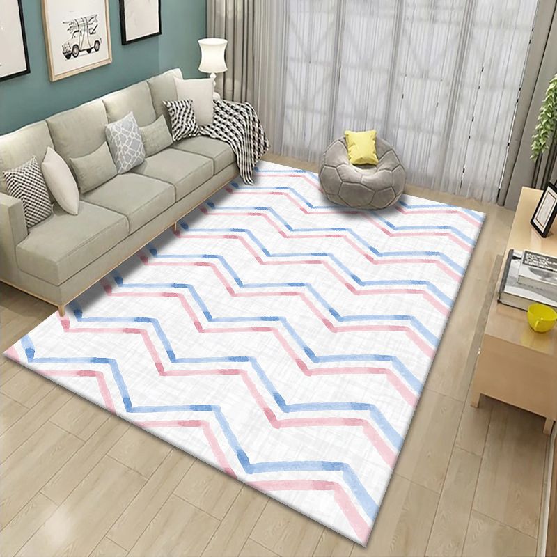 Creative Asymmetric Pattern Indoor Rug Modern Trendy Polyester Rug Easy Care Non-Slip Backing Area Carpet for Living Room