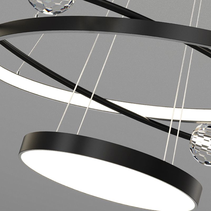 Posto de lámpara LED LED de capas de metal de araña de círculo nórdico para restaurante