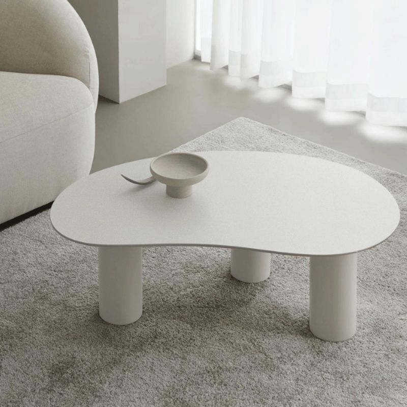13.78" Tall Contemporary Style Coffee Cocktail Table Wooden 3 Legs Coffee Table