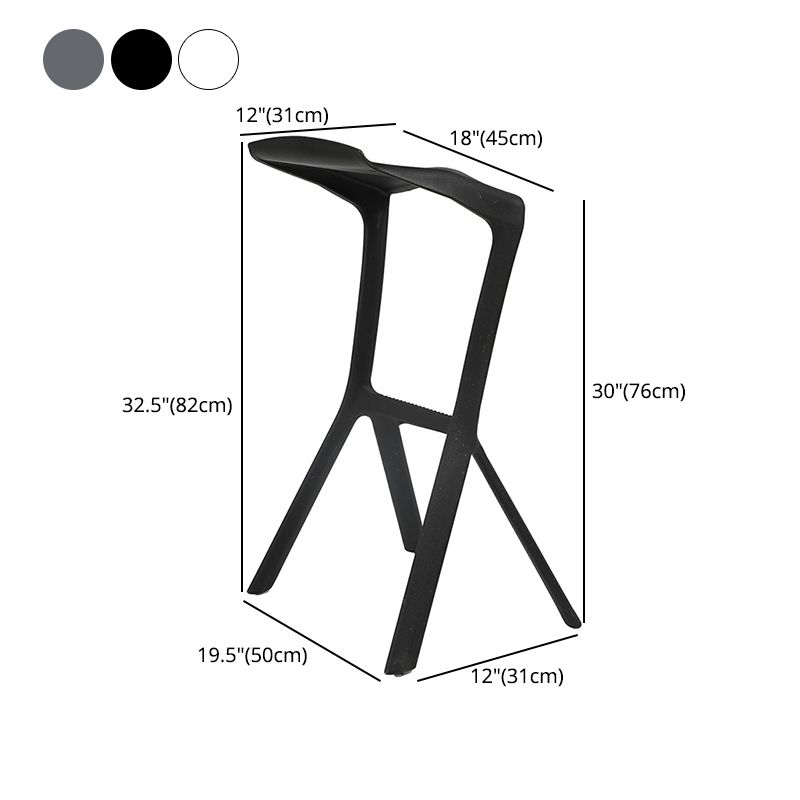 Nordic Distinctive Modelling Barstool Plastic 4 Legs Bar Stool for Living Room, Set of 4