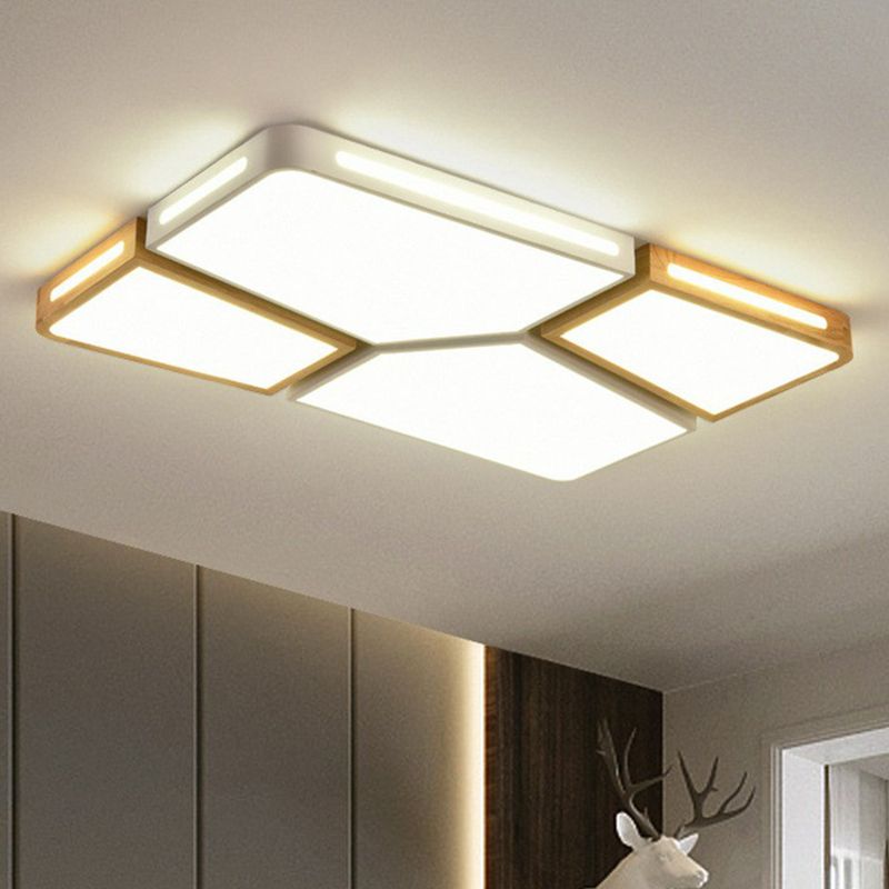 Plafonnier rectangulaire en acrylique Macaron, épissage, luminaire de plafond LED pour salon