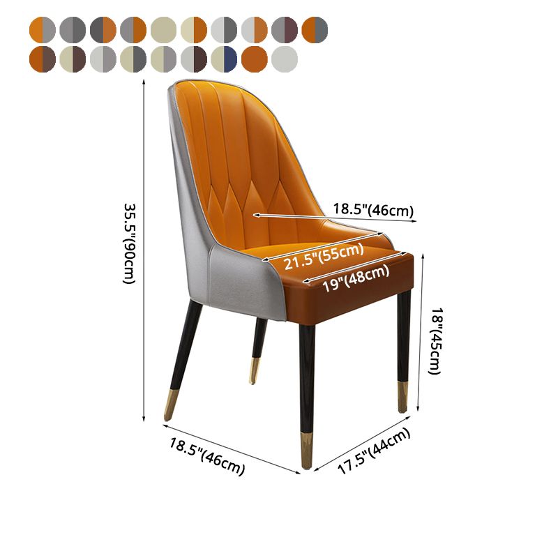 Silla de comedor de madera de estilo escandinavo, silla Parsons sin brazos (juego de 2)