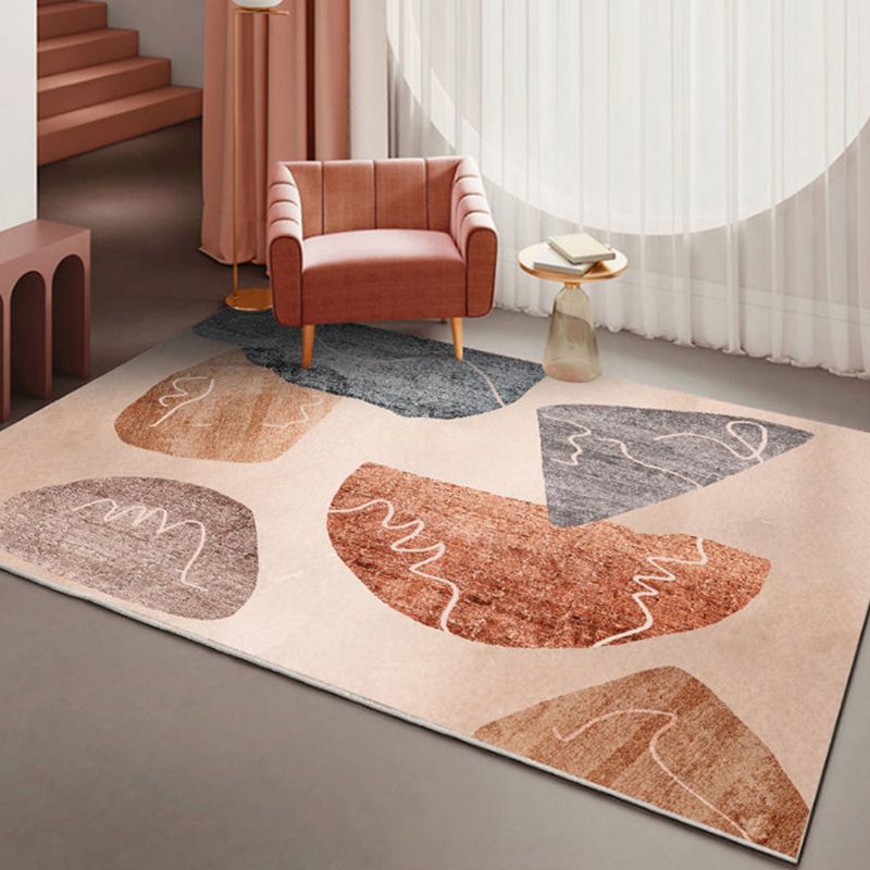 Alfombra de alfombra nórdica de naranja para la alfombra de color de color poliéster para la alfombra lavable para sala de estar
