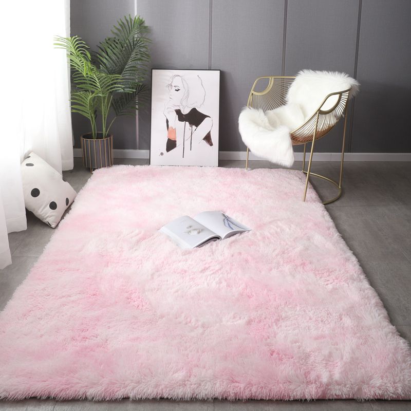 Nordic Living Room Rug Multi Color Plain Carpet Shag Anti-Slip Backing Machine Washable Rug