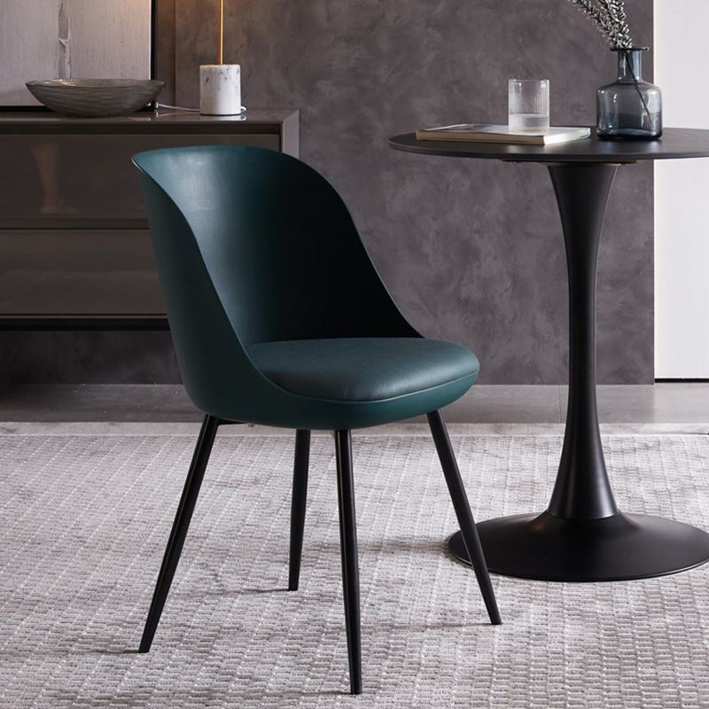 Contemporary Style Kitchen Chair Dining Armless Side Chairs with Metal Legs