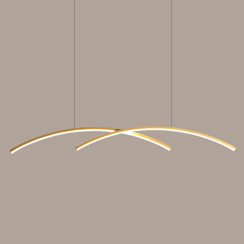 LED Island Lighting Modern Golden/Black Ceiling Light for Dining Room