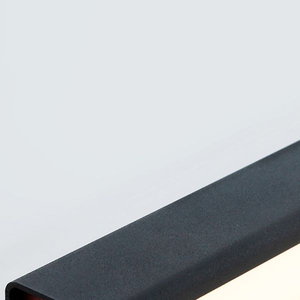 Black Linear LED Pendant Light Metal Acrylic Hanging Lamp for Dining Room