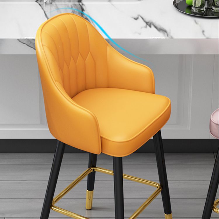Scandinavian Home Armed Stool Matte Finish Upholstered Bar Stools