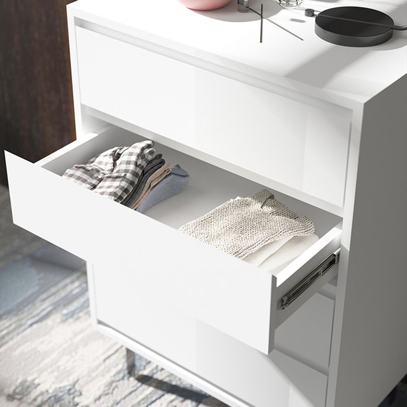 Modern 23.62" L Accent Chest with Drawers and Black Bracket Legs