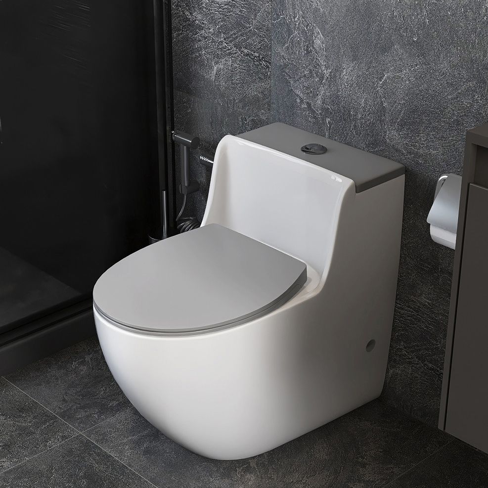 Modern Elongated Toilet Bowl Siphon Jet Flush Toilet with Seat