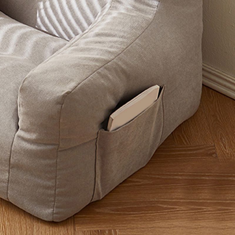 Contemporary Cotton Blend Square Arms Chair with Tight Back for Apartment