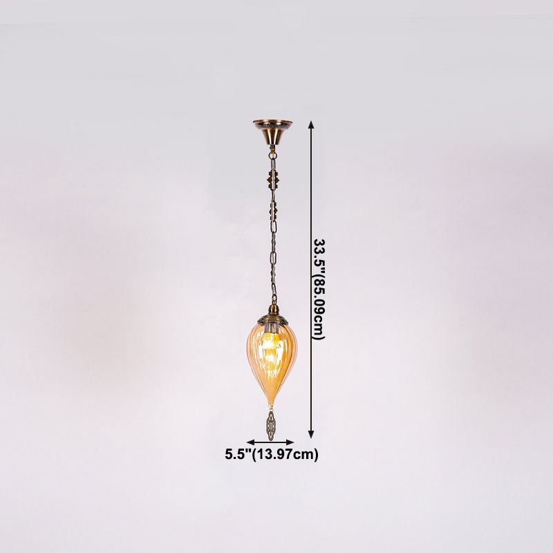 Lampada a sospensione in vetro in vetro in stile industriale in tela lacrima per soggiorno per soggiorno