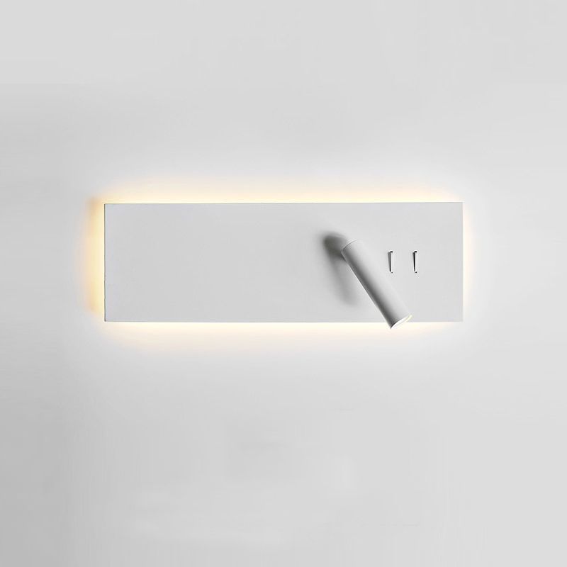 Estilo moderno simplicidad lámpara de lectura led led de lectura rotatable diseño de montaje en la pared con base de metal rectangular