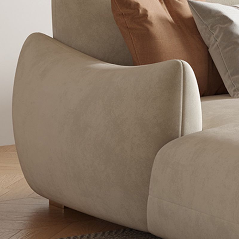 Modern Fabric Sectional with Bolster Pillows 31.5" Tall White L-shape Sectional