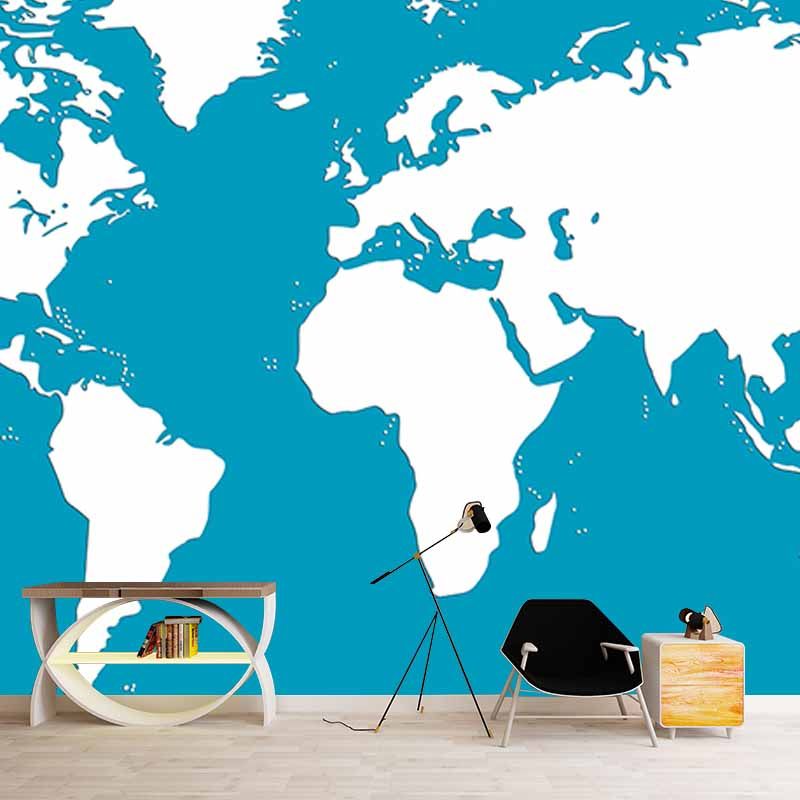 Map Photography Mural Wallpaper Decorative Bedroom Wall Mural