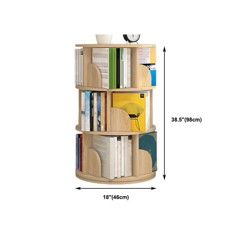 Modern Wooden Rotatable Bookcase Study Room Geometric Bookshelf