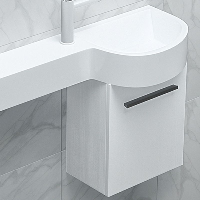 Contemporary Bathroom Sink with Pop-Up Drain Porcelain Wall Mount Bathroom Sink Only