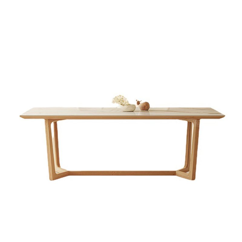 Industrial Dining Room Table Rectangle Stone Dining Site Table in White