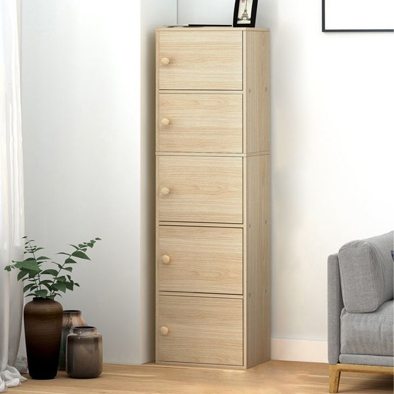 Contemporary Vertical Standard Bookcase Manufactured Wood Bookcase with Doors