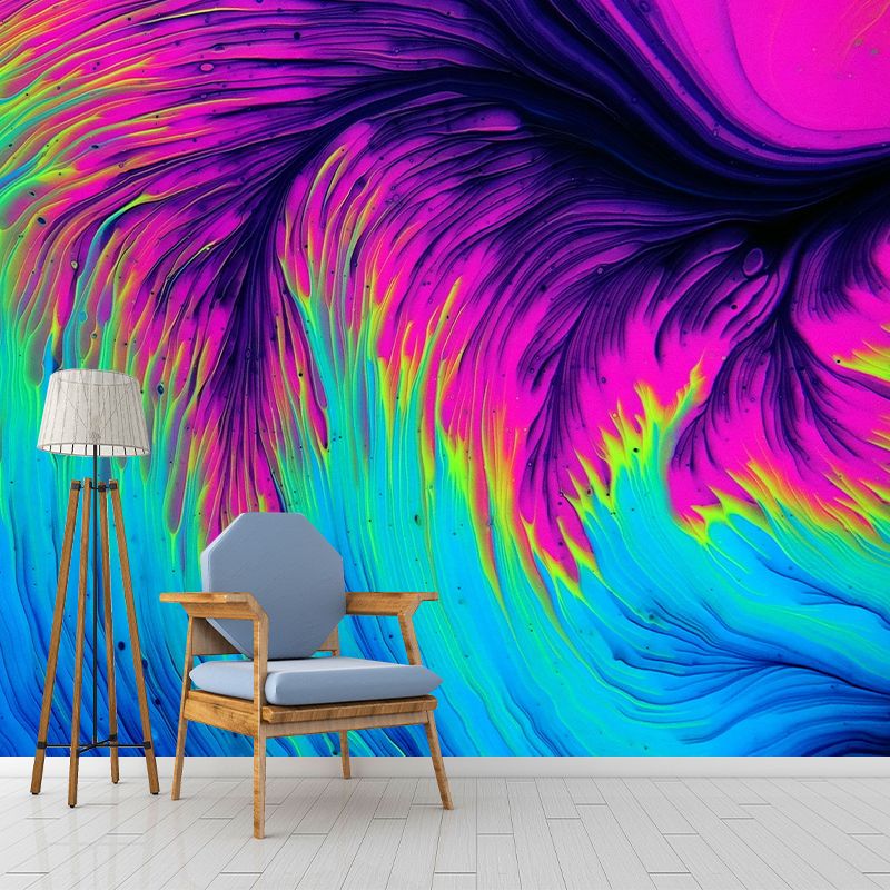 Abstract Contemporary Wall Mural Mildew Resistant Wallpaper for Sitting Room