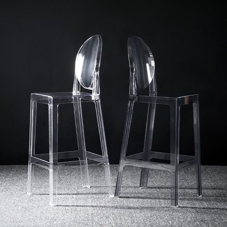 Dining Room Modern Acrylic Barstool 4 Legs Bar Stool with Pedal