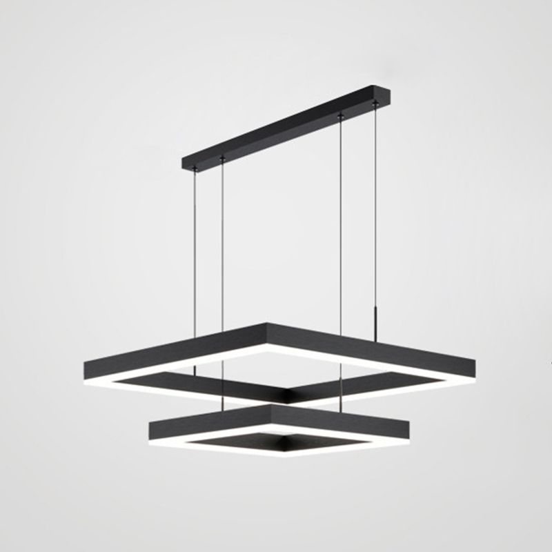 Simplicidad moderna colgando accesorio de luces de techo acrílico de lámpara de múltiples niveles de múltiples niveles para restaurante