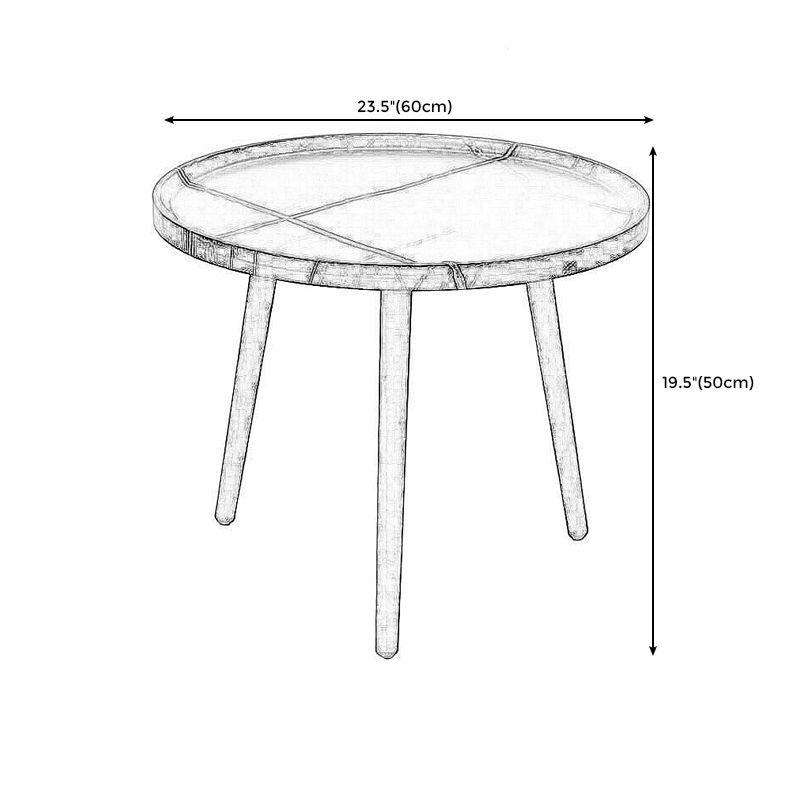 Modern Round/Oval Wood End Table Tray Top Sofa Side Table in Black/White/Brown