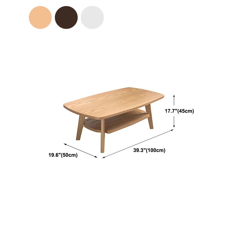 17.72" Tall Scandinavian Style Coffee Cocktail Table Wooden Coffee Table