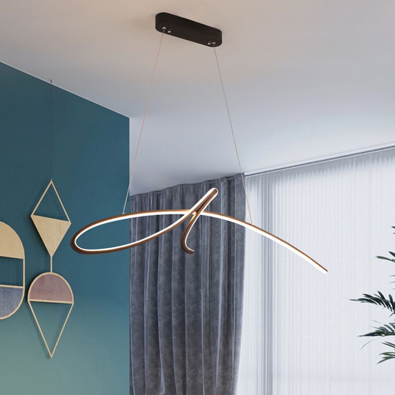 Linear Shape Island Light Modern Style Metal 1 Light Island Lighting