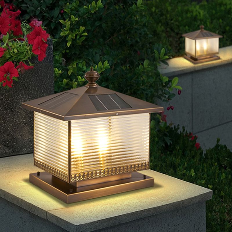 Contemporary LED Pillar Light Minimalist Solar Lighting Fixture for Garden