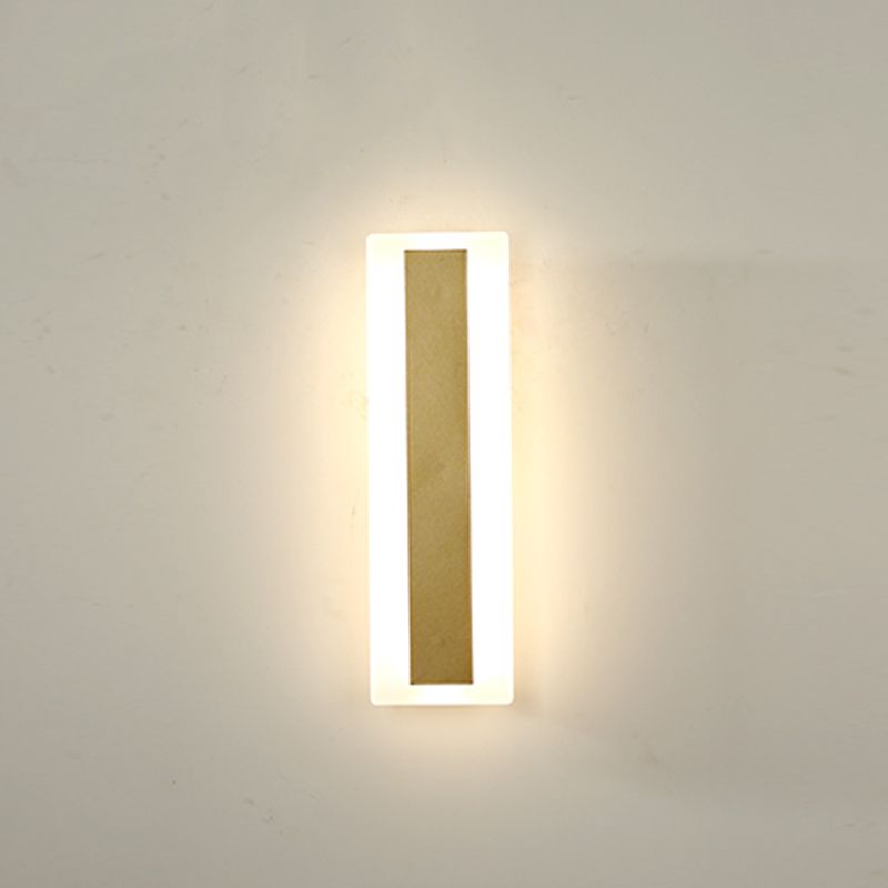 Metal Linear Shape Wall Mount Lighting Modern 1-Light Wall Mount Light Fixture in Gold