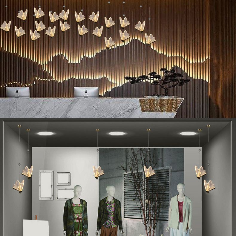Schmetterling Multi -Lichter HABELEGENLEGENE LEGELPTEIL MODERN ACRYLISCHEN ACRYLISCHEN Pendellicht