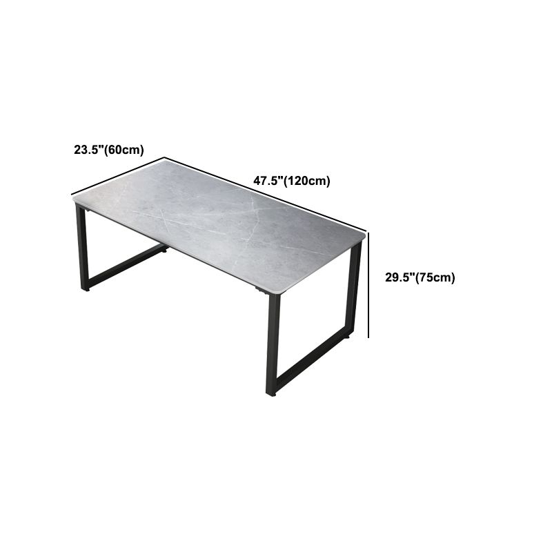 Contemporary Stone Writing Desk Sled Rectangular  Office Desk for Home