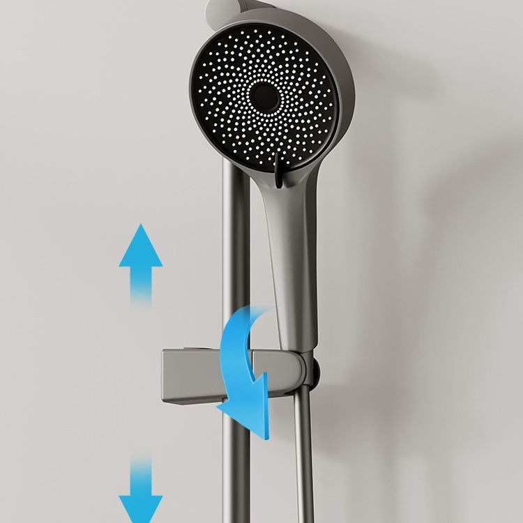 Modern Shower Set Brass Temperature Control Slide Bar Included Shower Trim