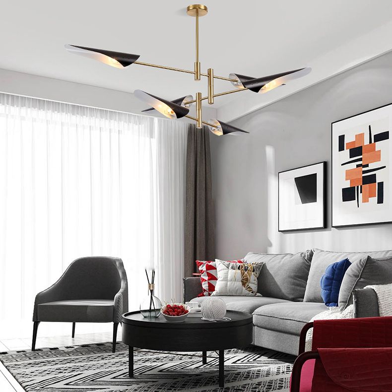 Metal de black metal moderno accesorios de iluminación de sputnik luces colgantes para sala de estar