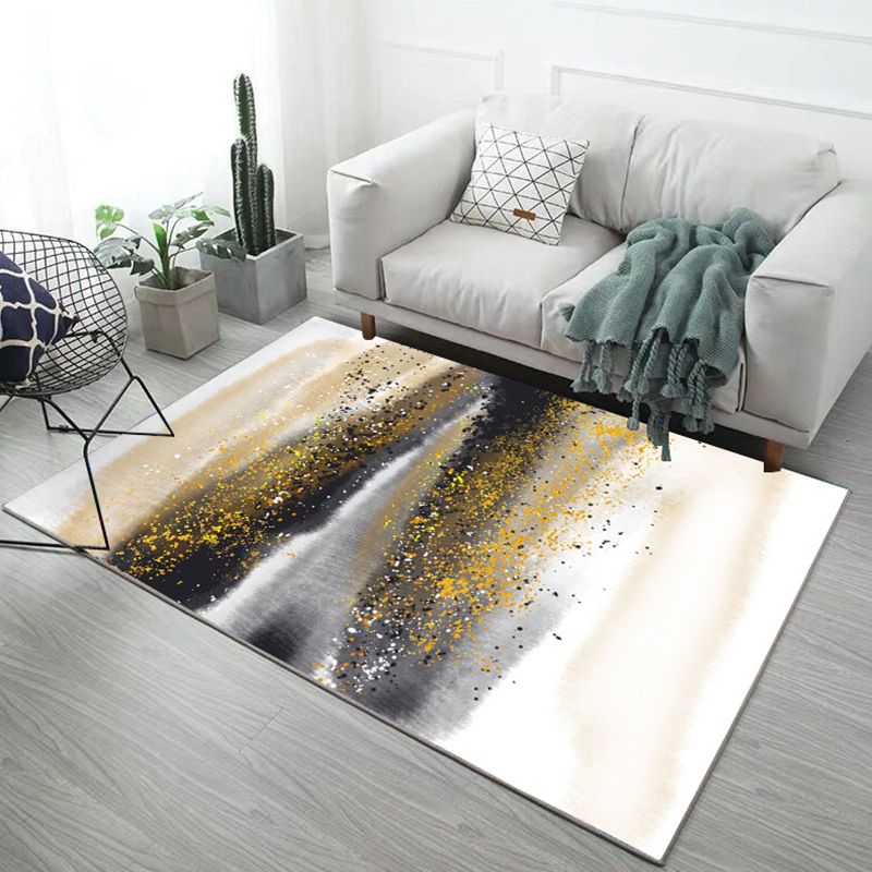 Creative Watercolor Printed Rug Multi-Color Modern Area Rug Stain Resistant Rug for Living Room