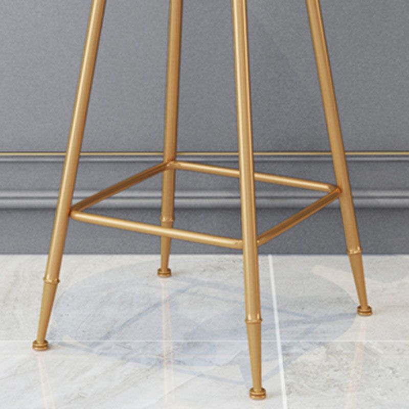 Scandinavian Round Barstools for Home Armless Stools with Metal Base