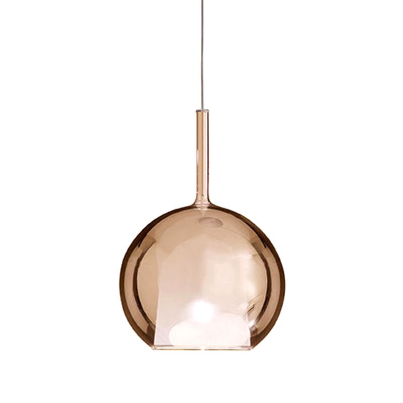 Electroplate Pulido de vidrio colgante Forma de la bola de la bola moderna lámpara colgante de 1 linda para el dormitorio del comedor