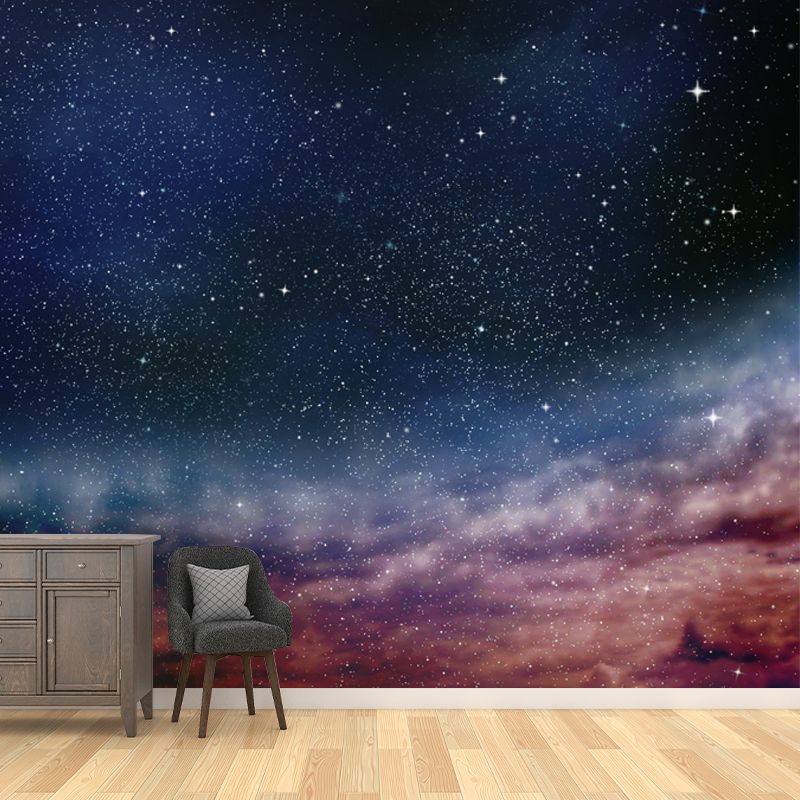 Dreamy Galaxy Night Mural Decal Indoor Space Universe Wall Covering, Made to Measure