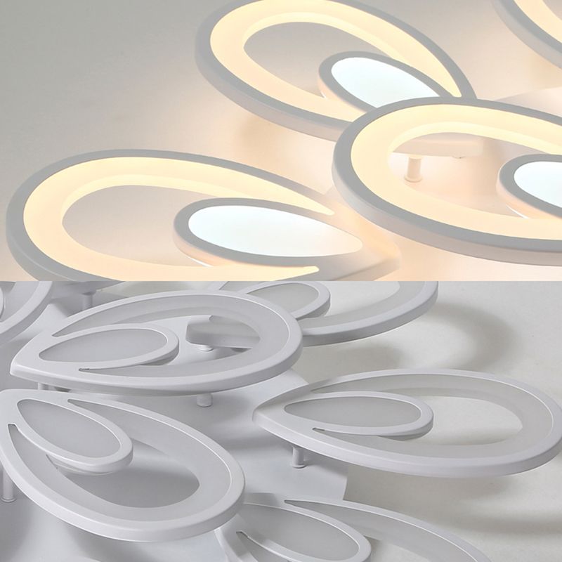 LED Blütenblätter Acryl Flush Mount Light Contemporary 6/12/15 Lichter weiße Deckenbeleuchtung in warm/weiß/natürliches Licht