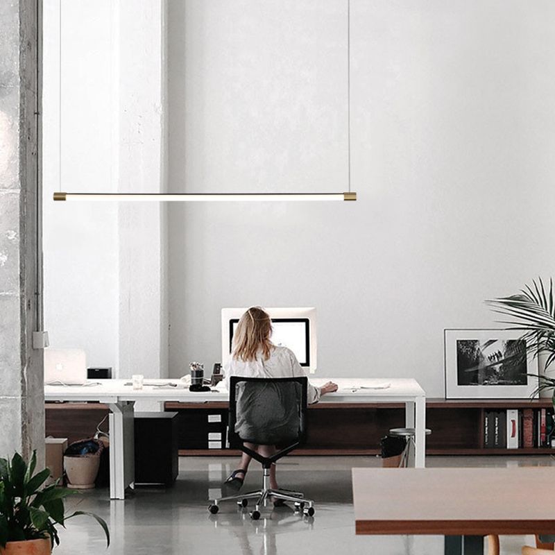 Linear Island Light Fixture Modern Island Lighting Metal Island Pendants 1 Light