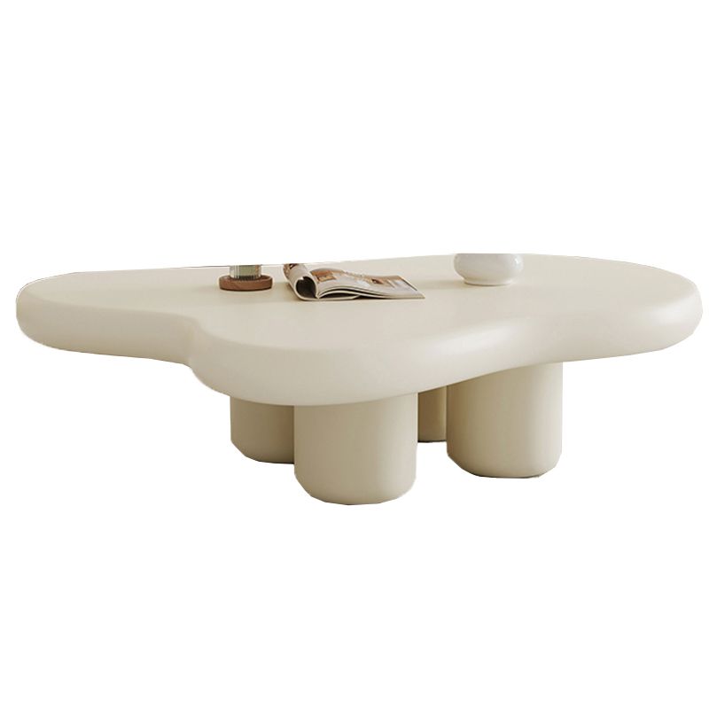 Modern Single Coffee Table No Distressing Free-Form 4 Legs Coffee Table