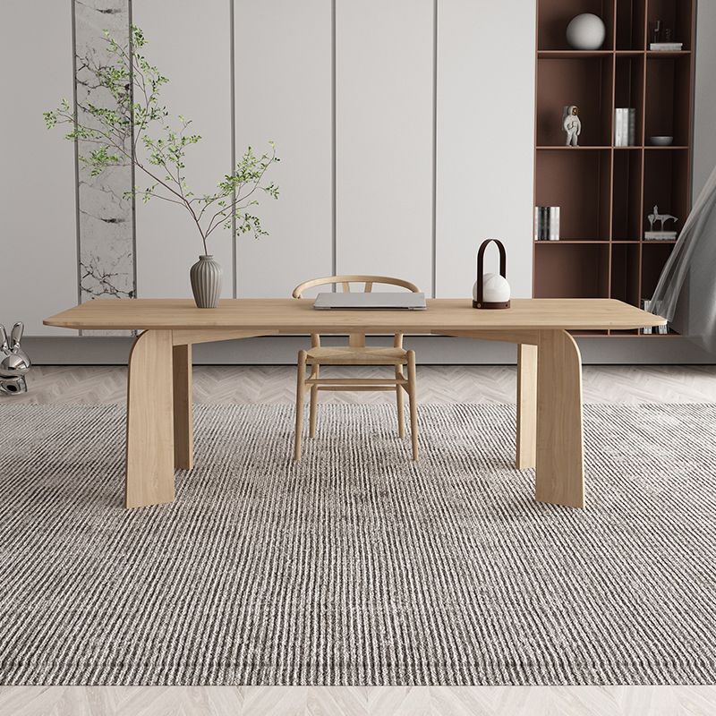 Modern 1/2/6/7 Pieces Dining Set Solid Wood Dining Table with Wooden Chairs